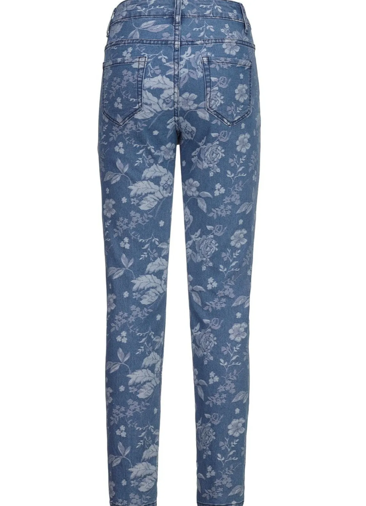 Jeans mit floraler Dessinierung