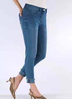Jeans mit funkelndem Glitzersteinchenbesatz