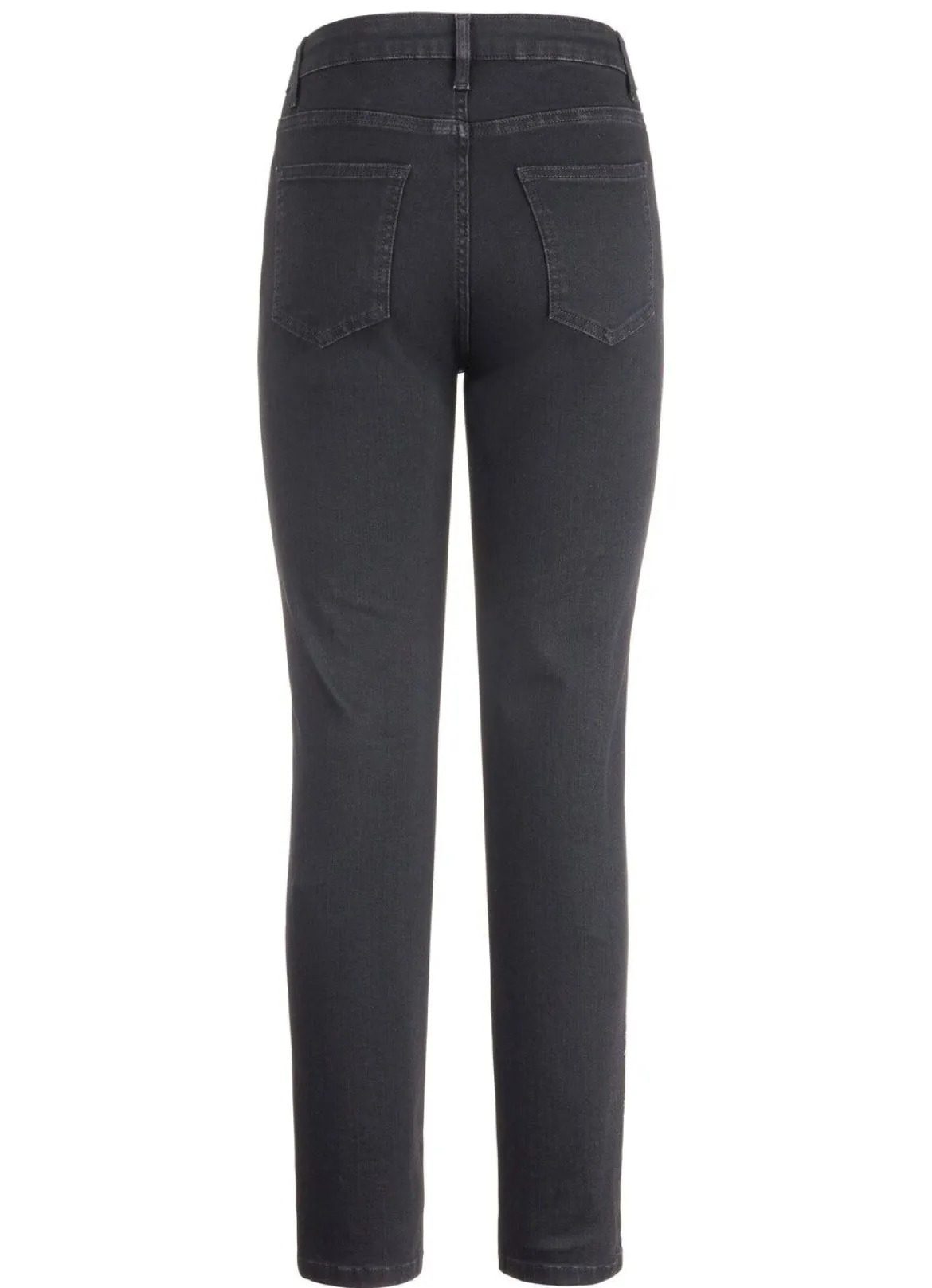 Jeans mit handbemalten, floralen Motiven