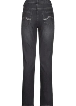 Jeans mit schönen Stickereien und funkelnden Strassteinen