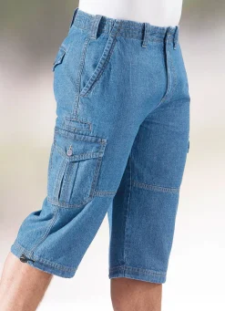 Jeans-Bermudas mit Cargotaschen in 3 Farben