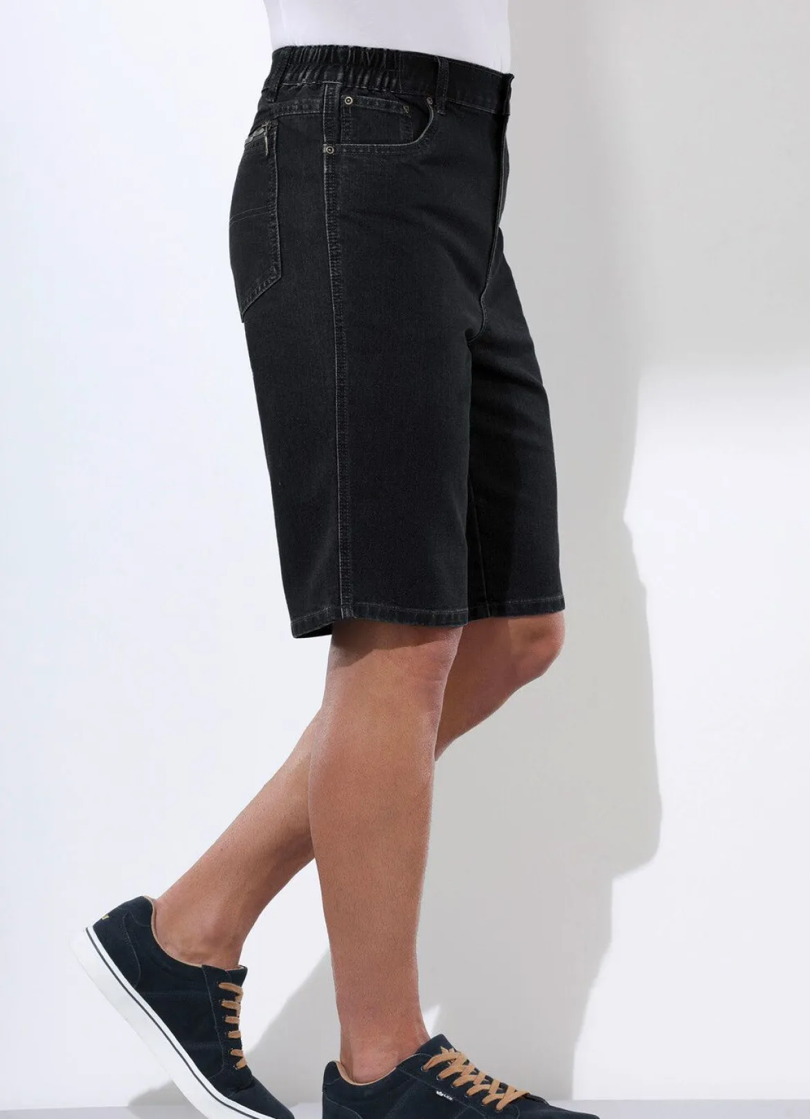 Jeans-Bermudas mit Dehnbundeinsätzen in 3 Farben
