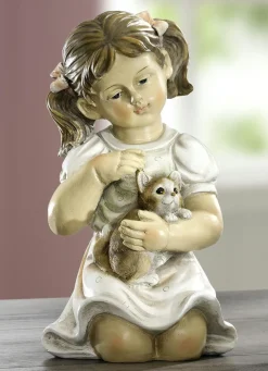 Kinder mit Haustier von Hand bemalt