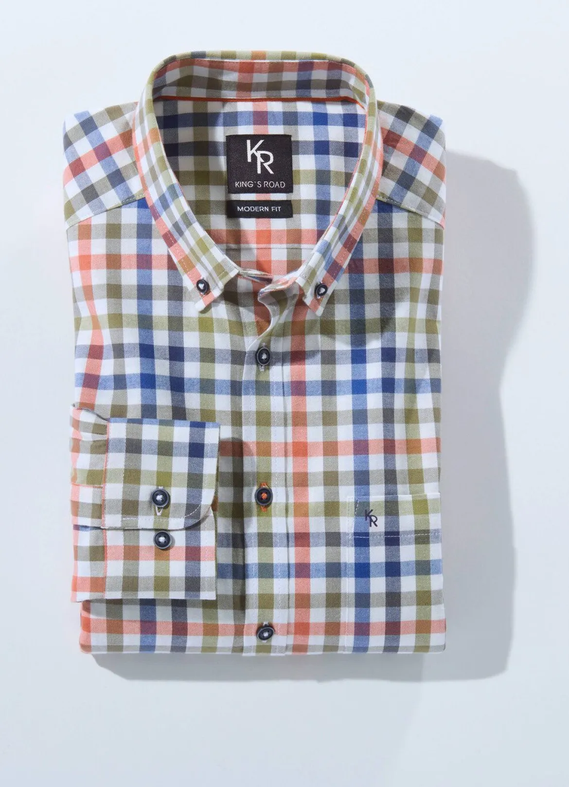"King's Road"-Hemd mit Button-Down-Kragen in 4 Farben