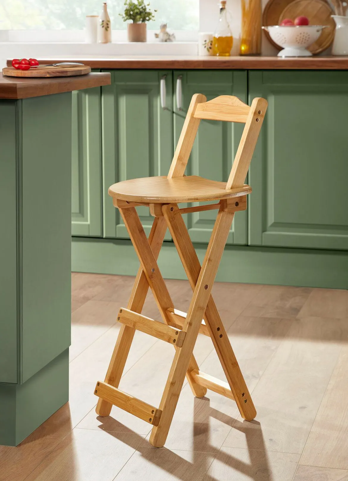 Klapp-Hocker aus Bambus