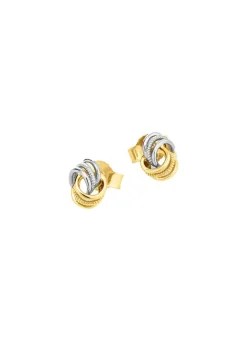 Klassische Knoten-Ohrstecker in Bicolor