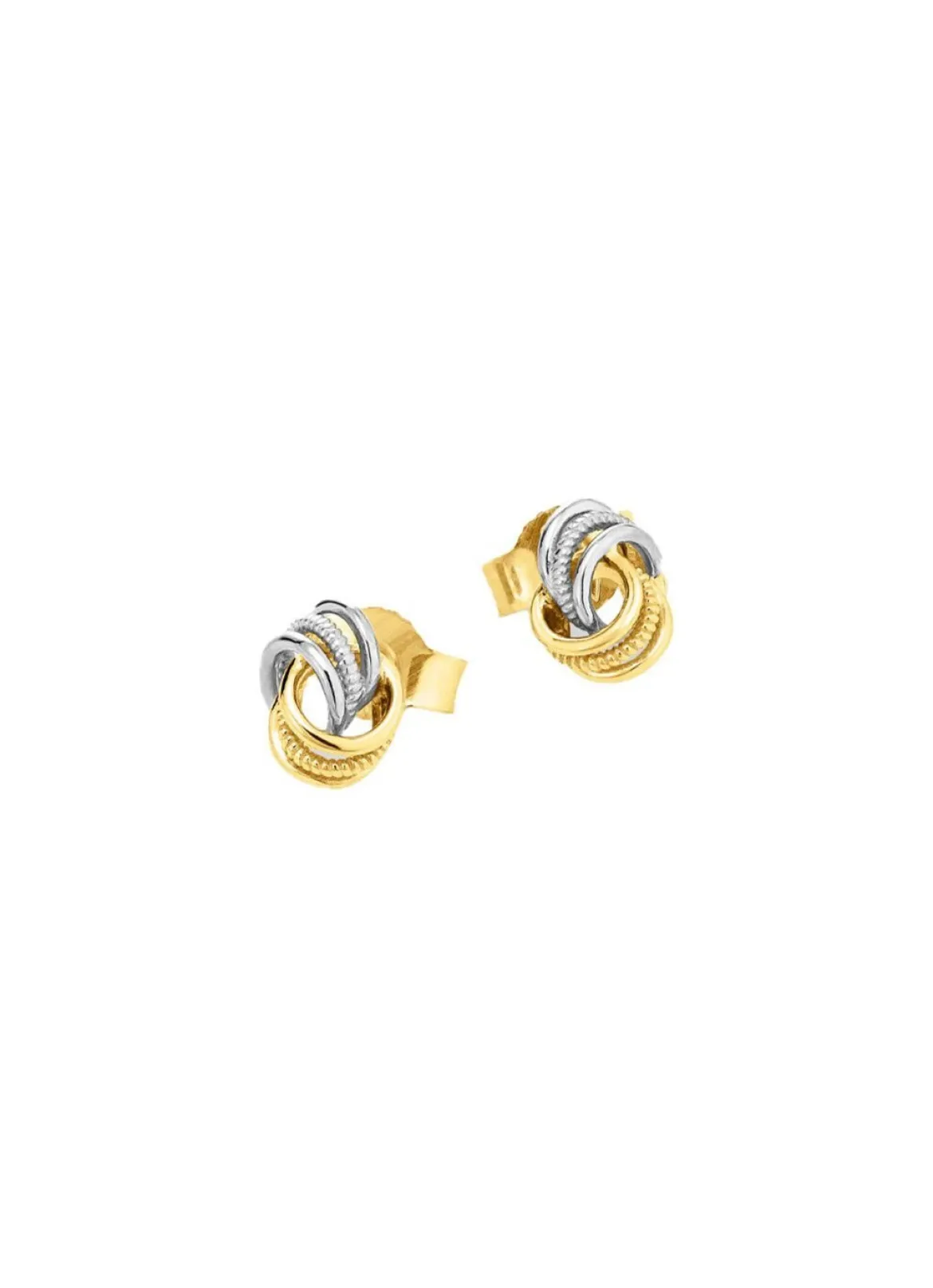 Klassische Knoten-Ohrstecker in Bicolor
