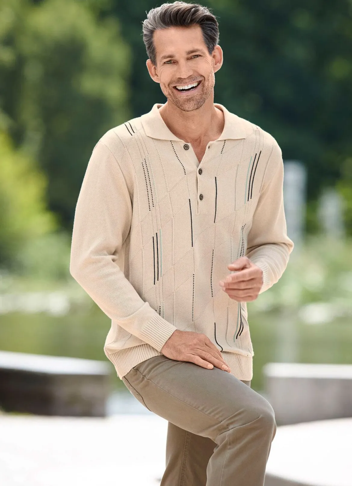 Klassischer Polopullover in 3 Farben