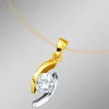 Klassischer Solitäranhänger in Bicolor mit Brillant