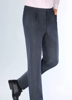 "Klaus Modelle"-Edeljeans mit Bundfalten in 2 Farben
