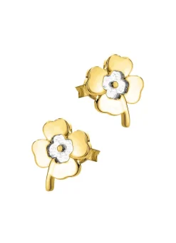 Kleeblatt-Ohrstecker in Bicolor