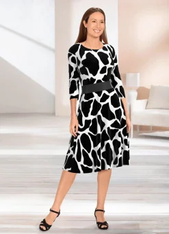 Kleid mit breitem Kunstleder-Einsatz