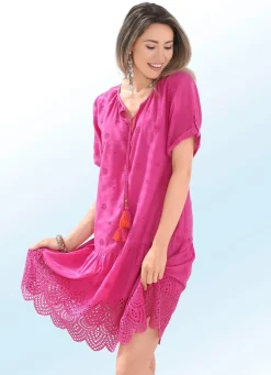 Kleid mit Lochstickerei, aus reiner Baumwolle