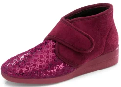 Klett-Hausschuh aus Veloursmaterial