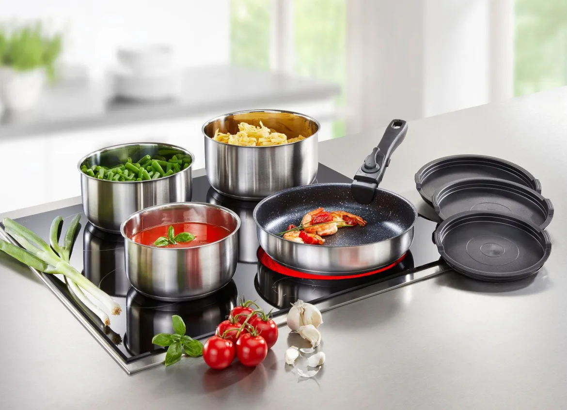 Kochgeschirr-Set aus rostfreiem Edelstahl, 8-teilig
