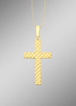 Kreuz-Anhänger mit Diamantmuster