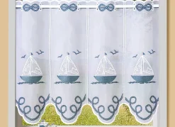Kurzstore aus besticktem Batist mit Stangendurchzug