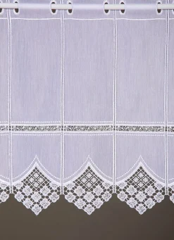 Kurzstore mit edler Macramé-Spitze und Stangendurchzug