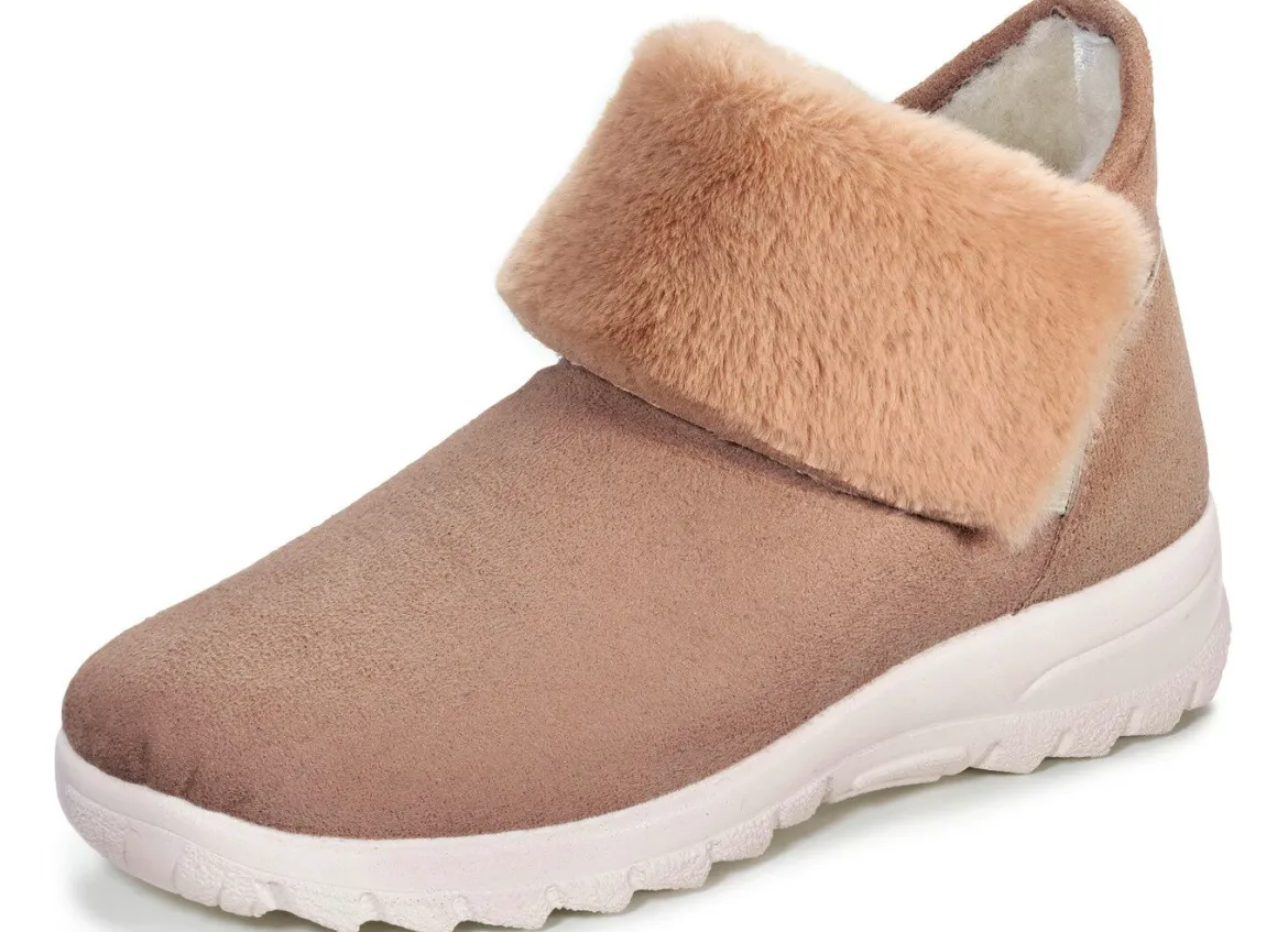 Laurina Schlupf-Stiefelette mit kuscheligem Plüschbesatz