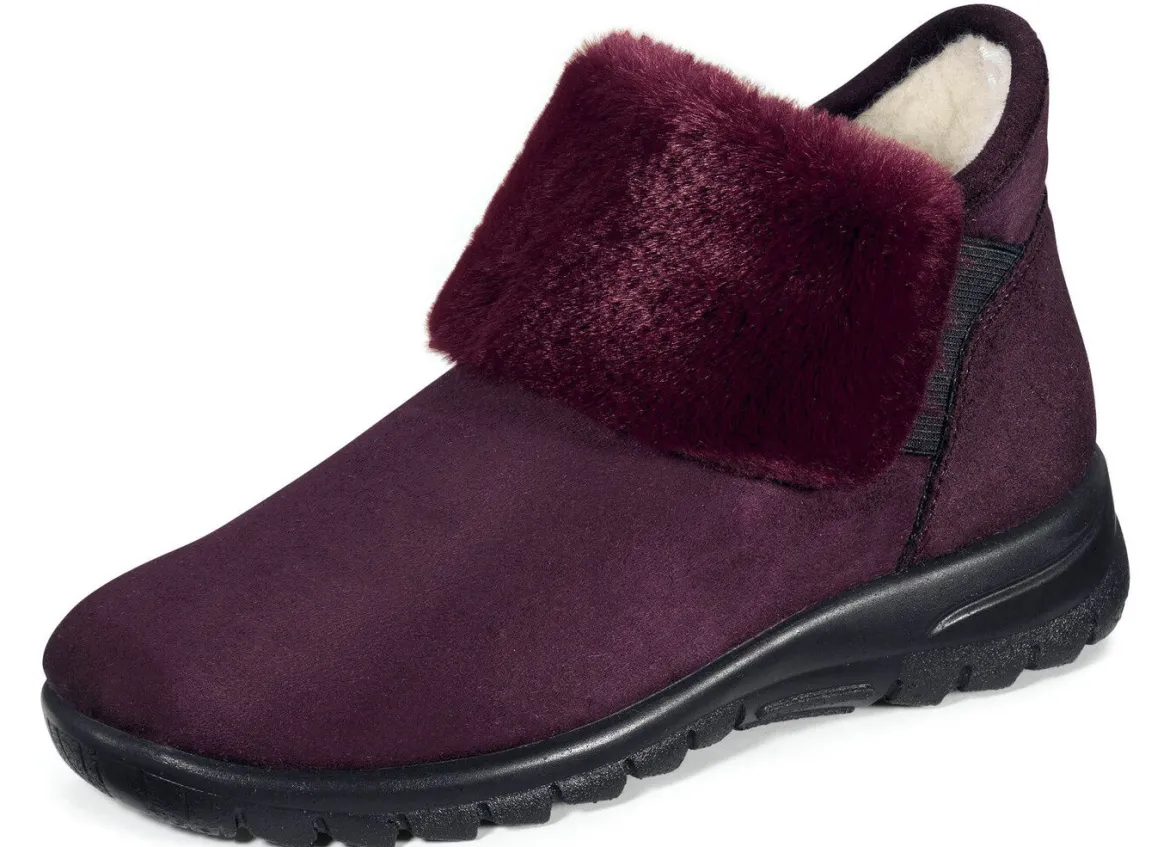Laurina Schlupf-Stiefelette mit kuscheligem Plüschbesatz