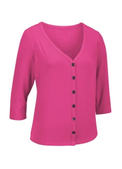 Laurina Shirtjacke mit durchgehender Knopfleiste