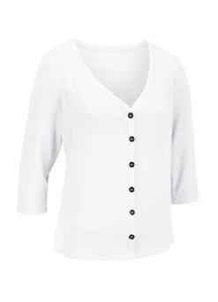 Laurina Shirtjacke mit durchgehender Knopfleiste