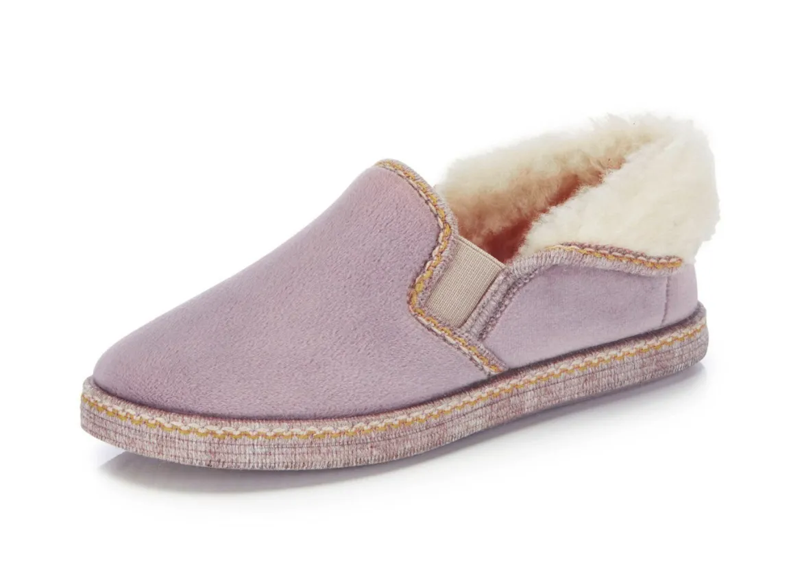 Laurina, warme Damen-Hausschuhe, mit Gummizug