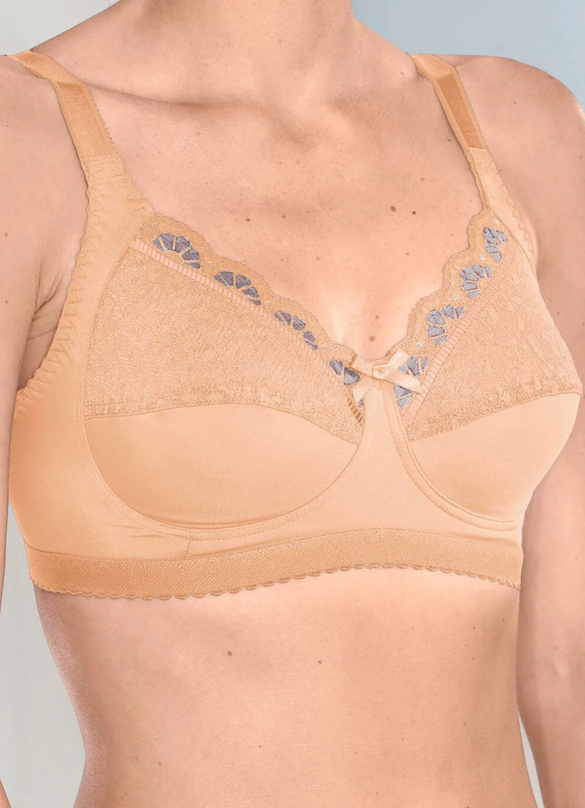 Laurina Zweierpack BH mit farbharmonischer Elastikspitze