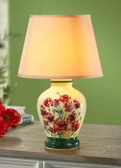 LED-Deko-Lampe mit Klatschmohn-Motiv