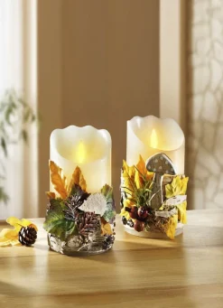 LED-Echtwachskerzen, 2er-Set