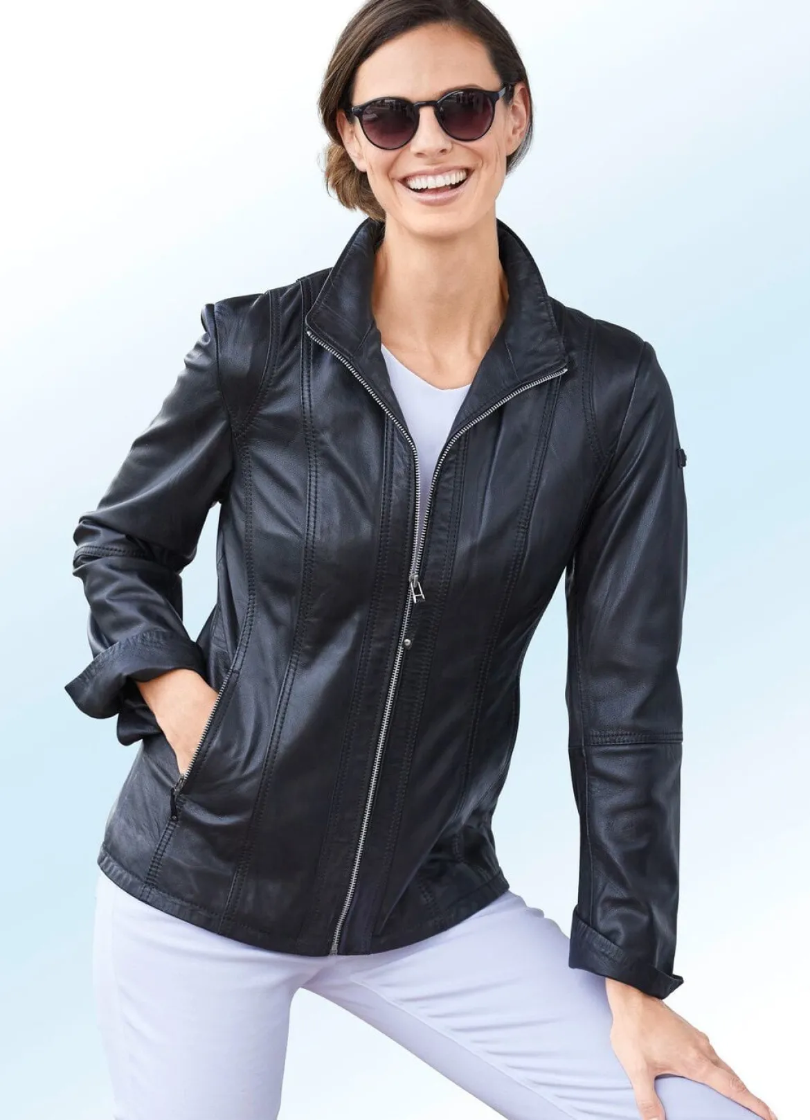 Lederkurzjacke von „Cabrini“
