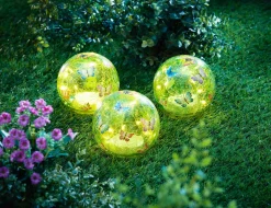 LED-Glaskugeln "Schmetterling", 3er-Set