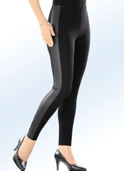 Leggings im interresanten Materialmix