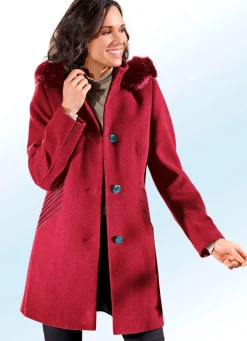 Longjacke in 2 Farben mit kontrastfarbenem Zierstepp an den Schubtaschen