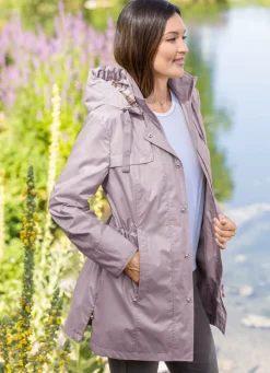 Longjacke mit abnehmbarer Kapuze