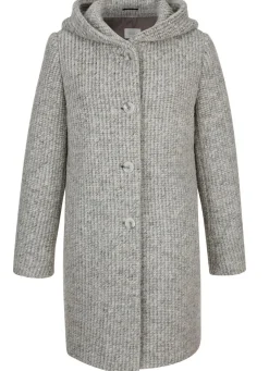 Longjacke mit fester Kapuze