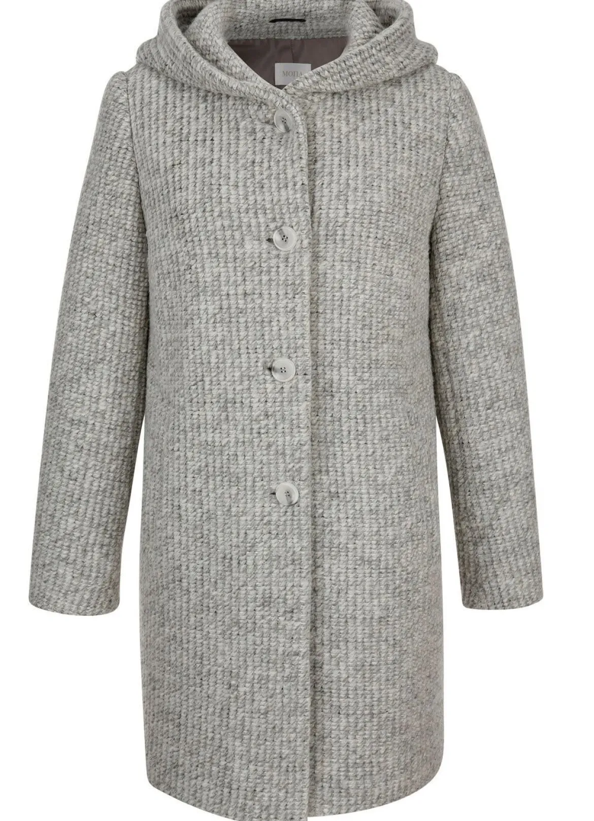Longjacke mit fester Kapuze