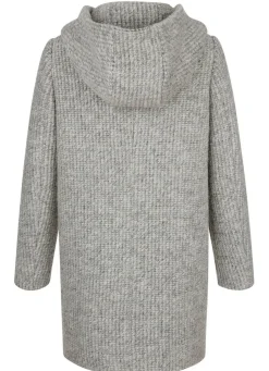 Longjacke mit fester Kapuze