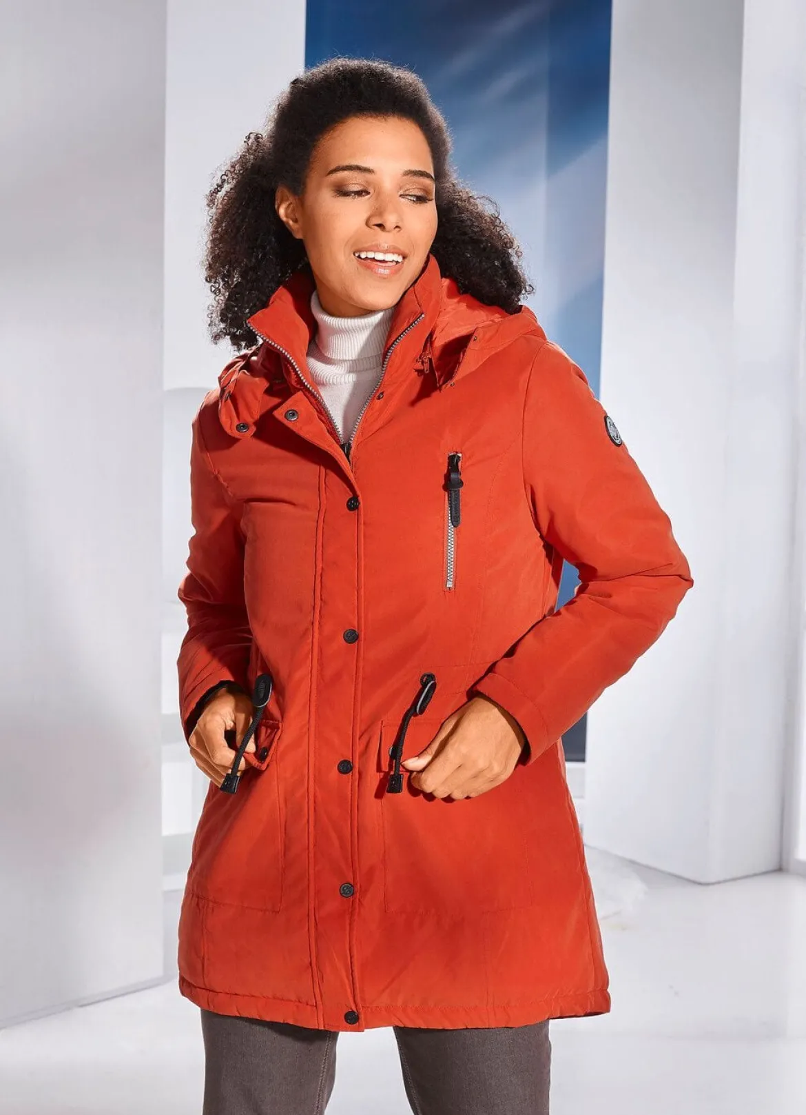 Longjacke mit 2-Wege-Reißverschluss