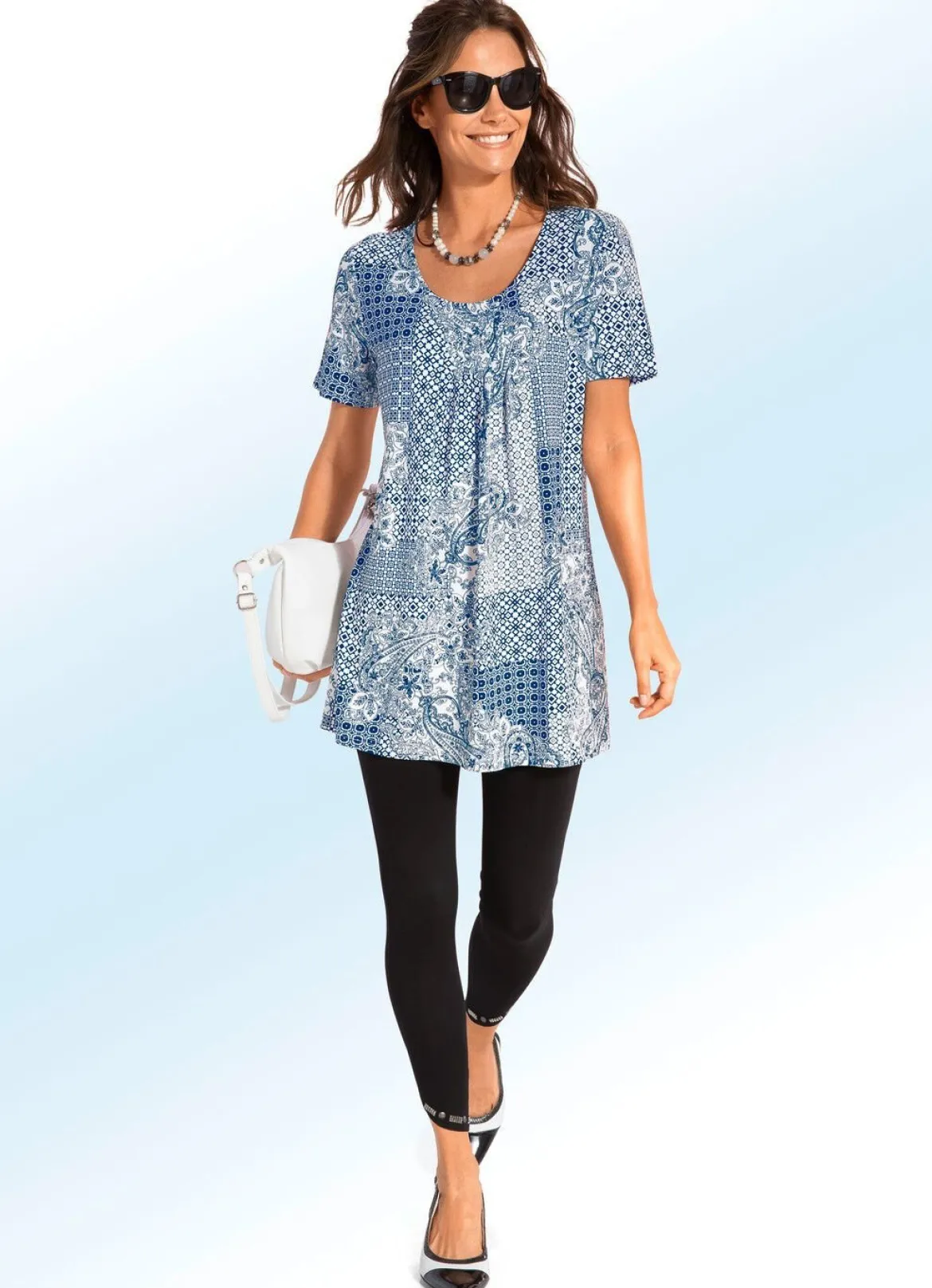 Longshirt mit Faltenlegung in 3 Farben
