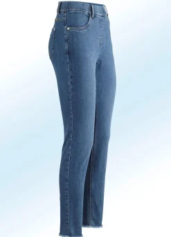 Magic-Jeans mit angesagtem Fransensaum