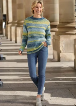 Magic-Jeans mit angesagtem Fransensaum