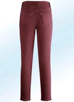 Magic-Jeans mit toller Nietenzier sowie angesagtem Fransensaum