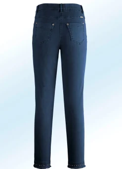 Magic-Jeans mit toller Nietenzier sowie angesagtem Fransensaum