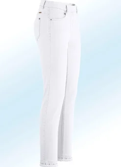 Magic-Jeans mit toller Nietenzier sowie angesagtem Fransensaum