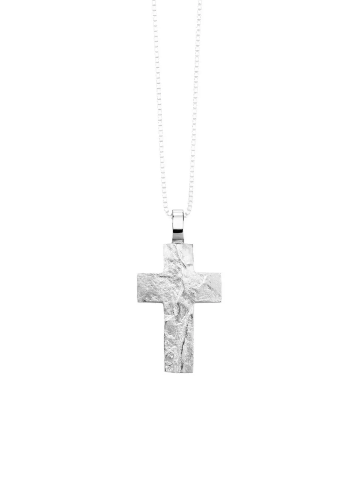 Markanter Kreuz-Anhänger mit gehämmerter Oberfläche