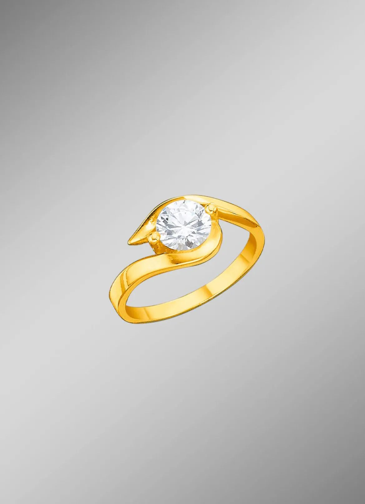 Massiver Damenring mit Zirkonia