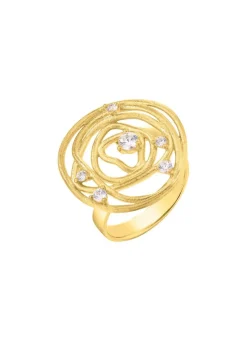 Mattierter Damenring mit Zirkonia