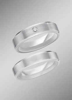 Mattierter Trauring in Silber 925/- fein