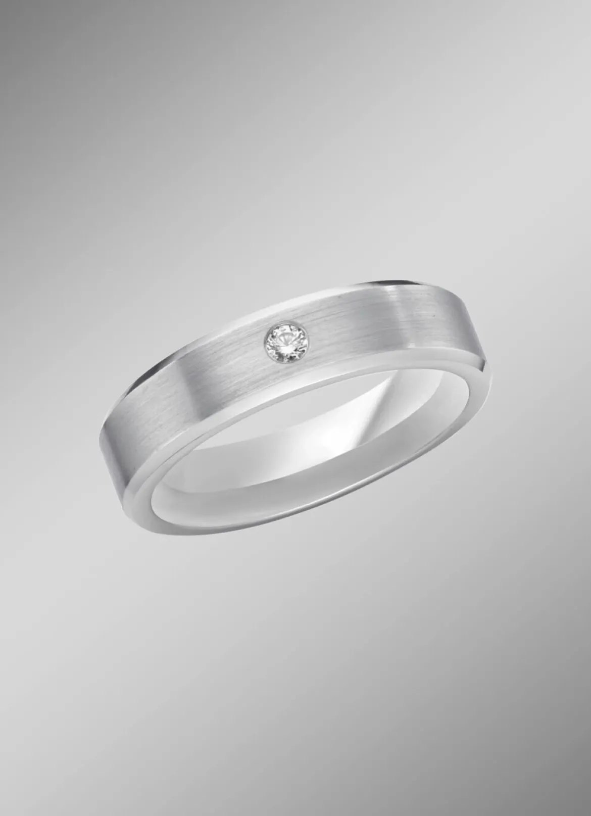 Mattierter Trauring in Silber 925/- fein